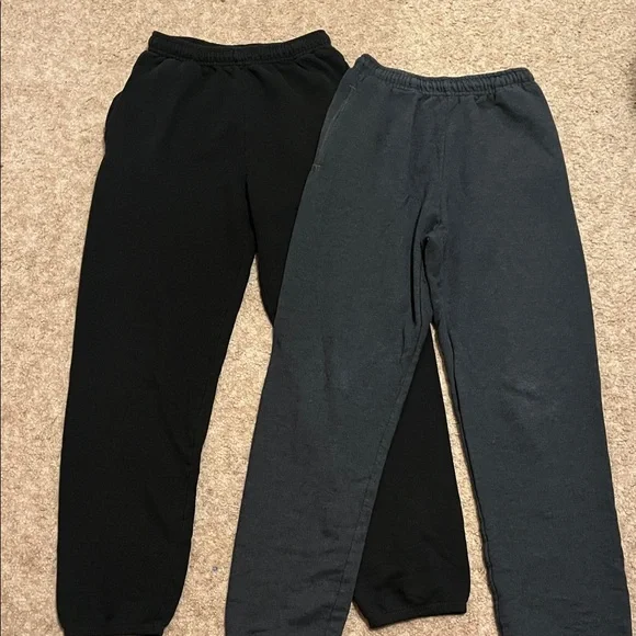 Athletic Works Men’s Black and Dark Gray Joggers - Picture 1 of 2